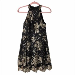 Honey and Rosie fit flare embroidered tulle dress